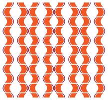 A repeating pattern of orange and red shapes resembling stylized waves on a white background. vector