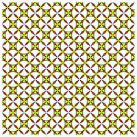 Repeating geometric pattern featuring star shapes in green, yellow, and red, set against a white background. vector