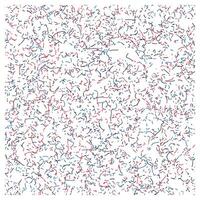 A chaotic array of intertwining red, blue, and black lines on a white background, creating a vibrant abstract pattern. vector