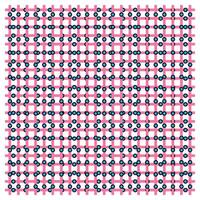 A colorful geometric pattern featuring pink squares, blue circles, and black lines arranged in a grid-like design. vector