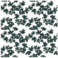 Dense pattern of dark green leaves on a white background, creating a natural and botanical design. vector