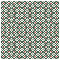 A geometric pattern featuring interlocking diamond shapes in green, white, and red, creating a vibrant, decorative design. vector