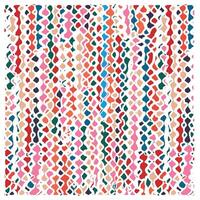 A vibrant abstract pattern of wavy, colorful shapes in shades of red, pink, blue, green, and beige against a white background. vector