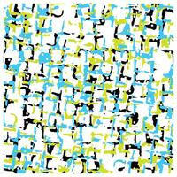 Abstract pattern of bold blue, lime green, black, and white shapes overlapping randomly, creating a vibrant, dynamic design. vector