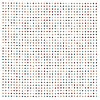 A grid of colorful dots in various shades of blue, red, peach, gray, and cream on a white background, creating a vibrant visual pattern. vector