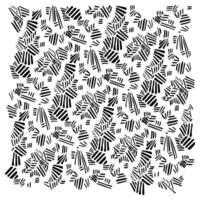 A dynamic pattern of abstract, black striped shapes arranged randomly on a white background, creating a visually striking design. vector