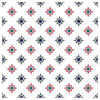A repeating geometric pattern featuring star-like shapes in red, green, and blue on a white background. vector