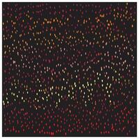 A vibrant abstract pattern of scattered dots in shades of red, orange, and yellow against a dark background, creating a lively texture. vector