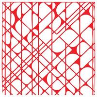Abstract red geometric pattern featuring intertwining lines and circular shapes on a white background. Ideal for modern design aesthetics. vector