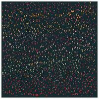 An abstract pattern of vibrant dots in red, orange, pink, and green against a dark background, resembling a festive confetti scene. vector