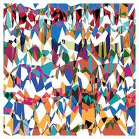 A vibrant abstract pattern of overlapping geometric shapes in various colors, creating a dynamic and energetic visual composition. vector