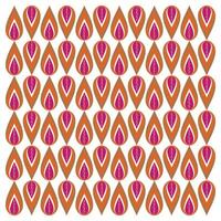 Pattern of colorful leaves in shades of orange and pink, arranged in a grid on a white background. vector