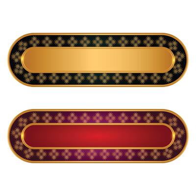 Luxury golden set arabic islamic banner title frame text box with pattern