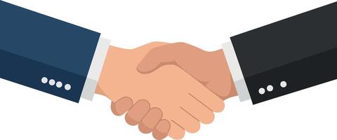 Two hands shaking in a professional setting, minimal design, symbolizing agreement and collaboration, illustration vector