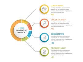 Infographic template with four steps or options, workflow vector
