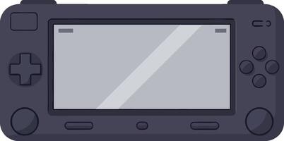 Handheld gaming console in minimalistic flat design showcasing buttons and screen in art vector