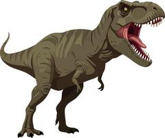 Fierce dinosaur standing confidently with open mouth in detailed art vector