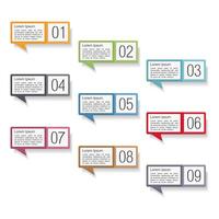 Speech bubbles with numbers set vector