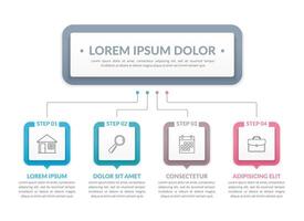 Infographic template - flow chart with 4 parts vector