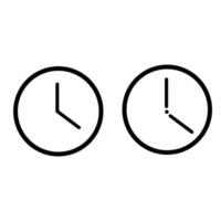flat-style clock icon is isolated against a background. For the design of your website, use the clock icon page symbol vector