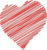Red heart sketch icon vector