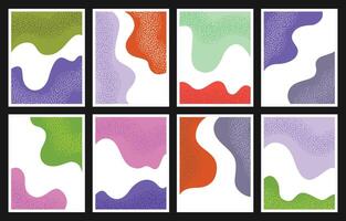 set of abstract wavy background template. Modern and colorful poster design bundle. vector