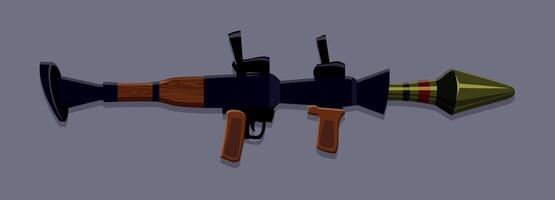 RPG-7 rocket launcher military weapon illustration. A digital illustration of an RPG-7 grenade launcher, a military rocket weapon used for combat. Heavy artillery equipment with a warlike appearance. vector