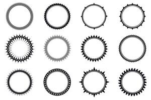 Circular Frames and Decorative Borders Set vector