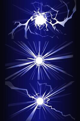 Electric Blue Lightning Energy Explosion Set