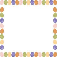Colorful Easter eggs empty frame. Easter hunt elements with empty space for your text vector