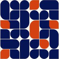 Abstract mid century pattern with geometric shapes. Modern minimalist flat art. Repetition design vector