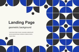 Abstract homepage design - minimalism landing page. Geometric blue elements abstract banner template vector