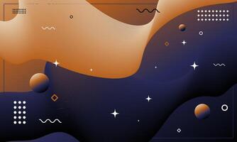 Abstract flowing background of dark color palette. vector