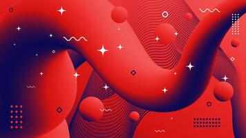 Abstract deep red background of flowing element trend design. vector