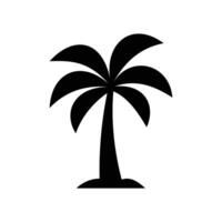 Black palm trees set isolated on white background vector