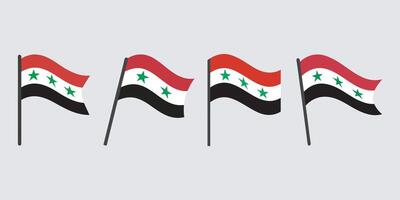 Syrian Flag Design Set Against a Light Gray Background, Syria flag in design shape set vector