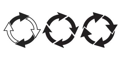 Arrows icons set, logos, Circular Recycling Symbols on White Background vector