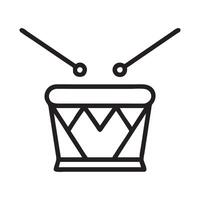 Drum with sticks icon, illustration of a drum, Simple Line Art Illustration of a Drum with Sticks vector