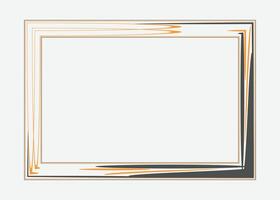 Certificate border template or photo frame design with black and golden color vector