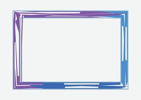 Certificate border template or photo frame design with blue and violet color vector
