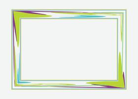 Colorful certificate border template or photo frame design with color vector