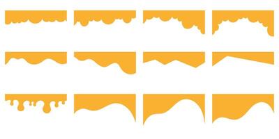 Yellow Wave and Drip Edge Shape Set, Decorative Borders for Graphic Design, Website Elements, Invitations, and Craft Projects vector