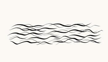 Waves on the Sea abstract linear drawing on isolated background. Hand drawn sketch with stormy water landscape in conceptual style for design, card, print, icon, logo, template. Nature, weather vector