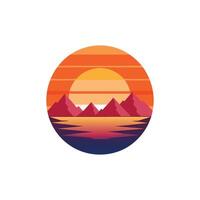 Serenity in Sunsets A Minimalist Design vector