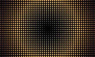 Yellow gold dotted gradient halftone background. dots pattern texture in pop art style. luxury black background. vector