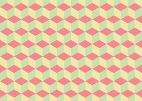 3D cube pattern green vintage background vector