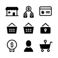 online shopping icon bundle set silhouette vector