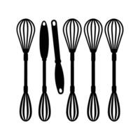 whisk bundle set silhouette design vector