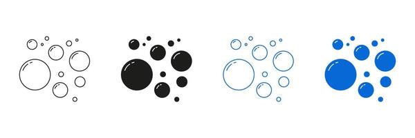 Bubble Design Line And Solid Icon Set. Bubble Collection. Isolated Illustration vector