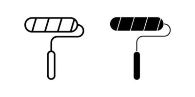 paint roller icon set. Symbol isolated white background. illustration. color editable. vector